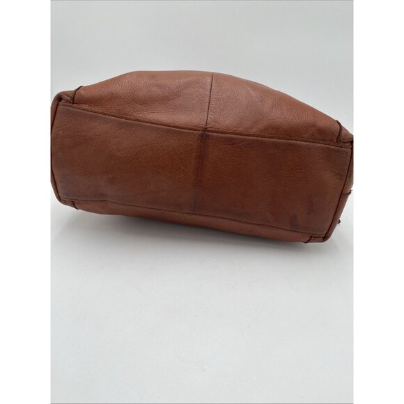 American Leather Co Handbag Bag Soft Slouchy Brown Double Strap Purse Zipper - Picture 7 of 14